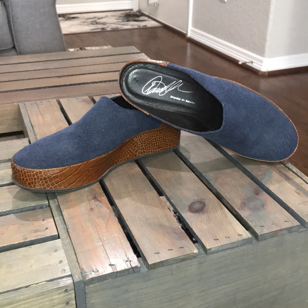 Donald J Pliner wedged mules,